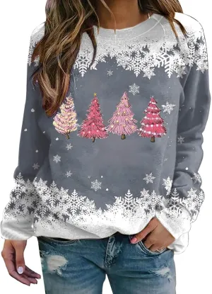 Christmas Sweatshirt for Women Funny Cute Snowman Graphic Fall Tops Casual Holiday Long Sleeve Crewneck Tunic Shirt