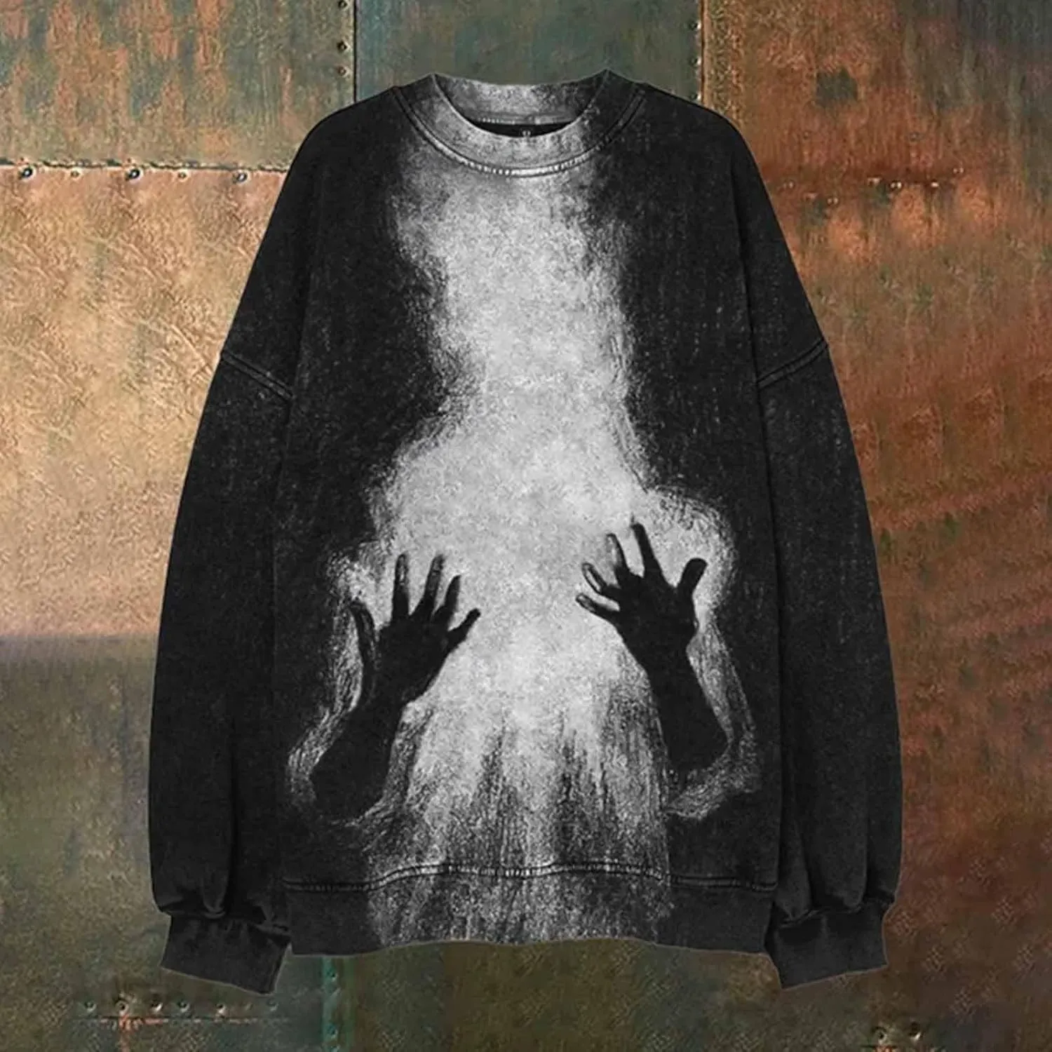 Horror Monster Graphic T Shirt for Men Novelty 3D Printed Long Sleeve Sweatshirts Halloween Scary Cosplay Costume Top