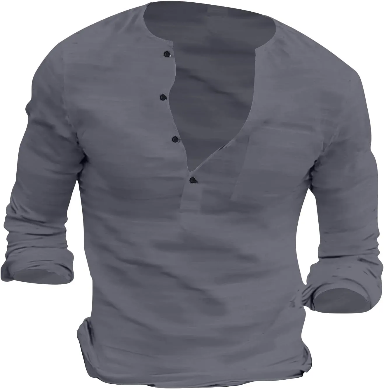 Mens Linen Shirts 3/4 Sleeve Casual V Neck Tropical Polo Shirt Lightweight Loose Tropical Hawaiian Beach Beach Top