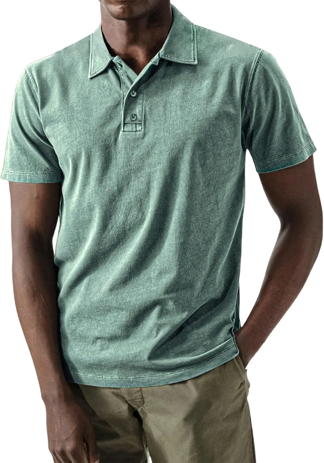 Men's Polo Shirts Short Sleeve Moisture Wicking Polo T-Shirts Performance Athletic Quick Dry Collared UPF 50  T Shirt
