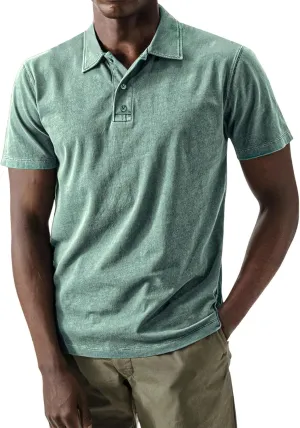 Men's Polo Shirts Short Sleeve Moisture Wicking Polo T-Shirts Performance Athletic Quick Dry Collared UPF 50  T Shirt
