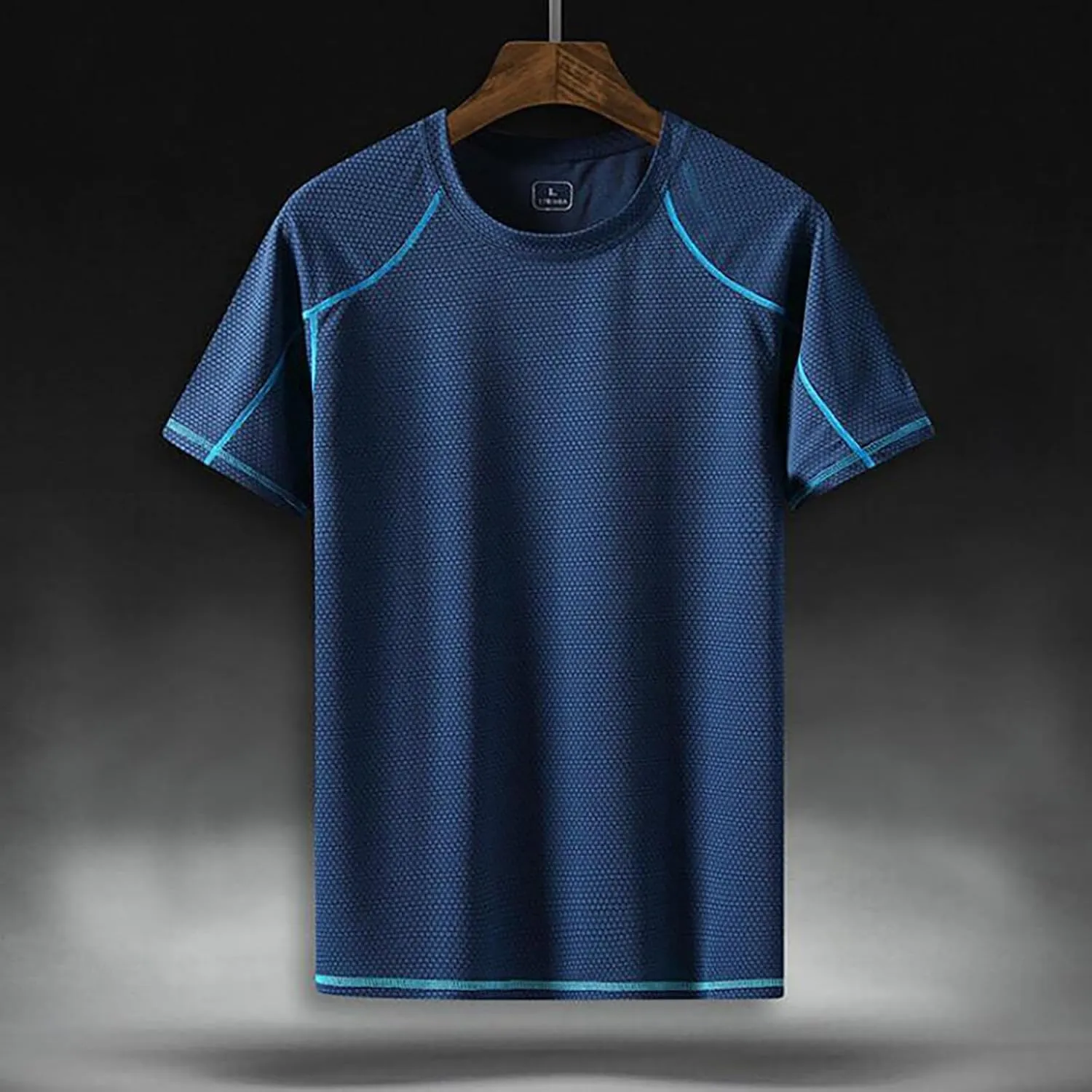 Men's Running Workout Shirts Short Sleeve Quick Dry Athletic T-Shirts Gym Sport Fitness Training Sweat Shirt Moisture