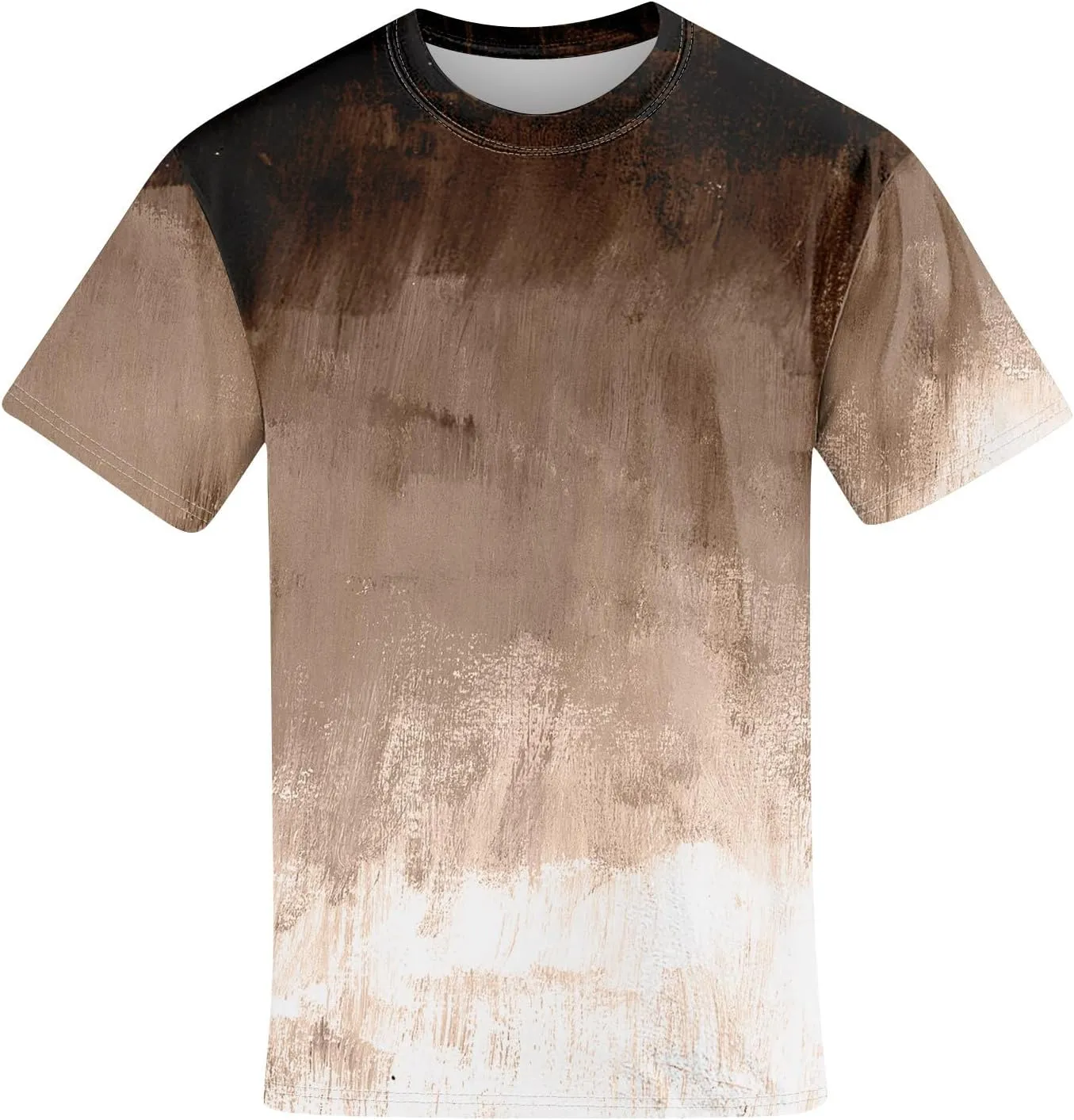 Men's Tee Shirts Casual Gradient Print Tshirts Short Sleeve Crewneck Loose Oversized Summer Beach T Shirts, S-5XL