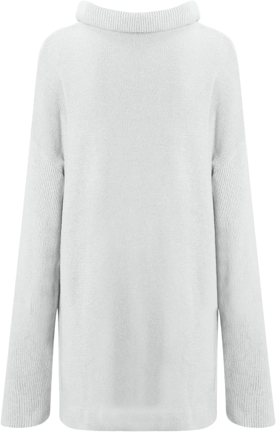 Women Turtleneck Oversized Sweaters Long Batwing Sleeve Spilt Hem Tunic Pullover Knit Top Knitwear Jumper Tops Clothes