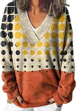 Women's Long Sleeve V Neck Cable Knit Sweater Plus Size Jumper 2025 Spring Pullover Ladies Dressya Casual Outfits