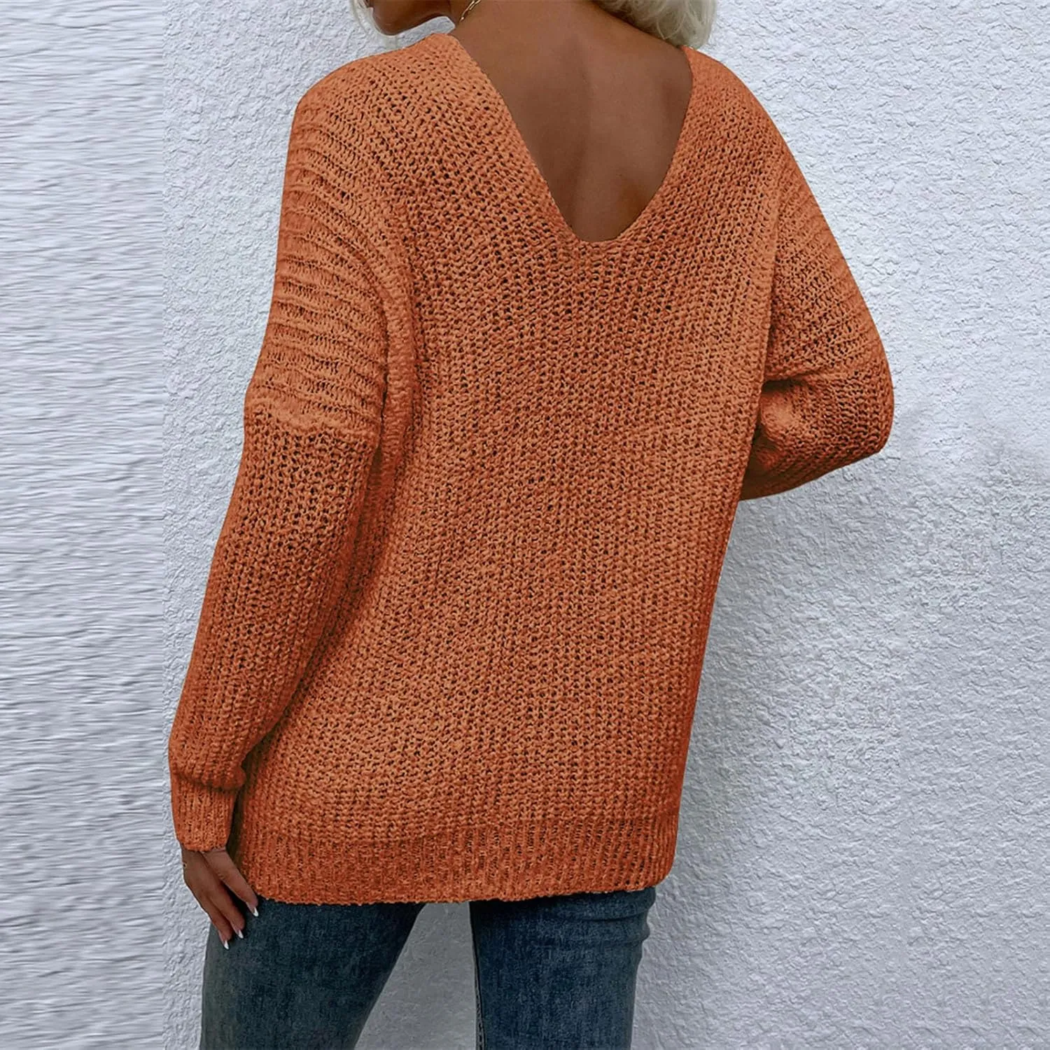 Women's Long Sleeve V Neck Cable Knit Sweater Preppy Jumper 2025 Spring Pullover Ladies Dressya Casual Outfits