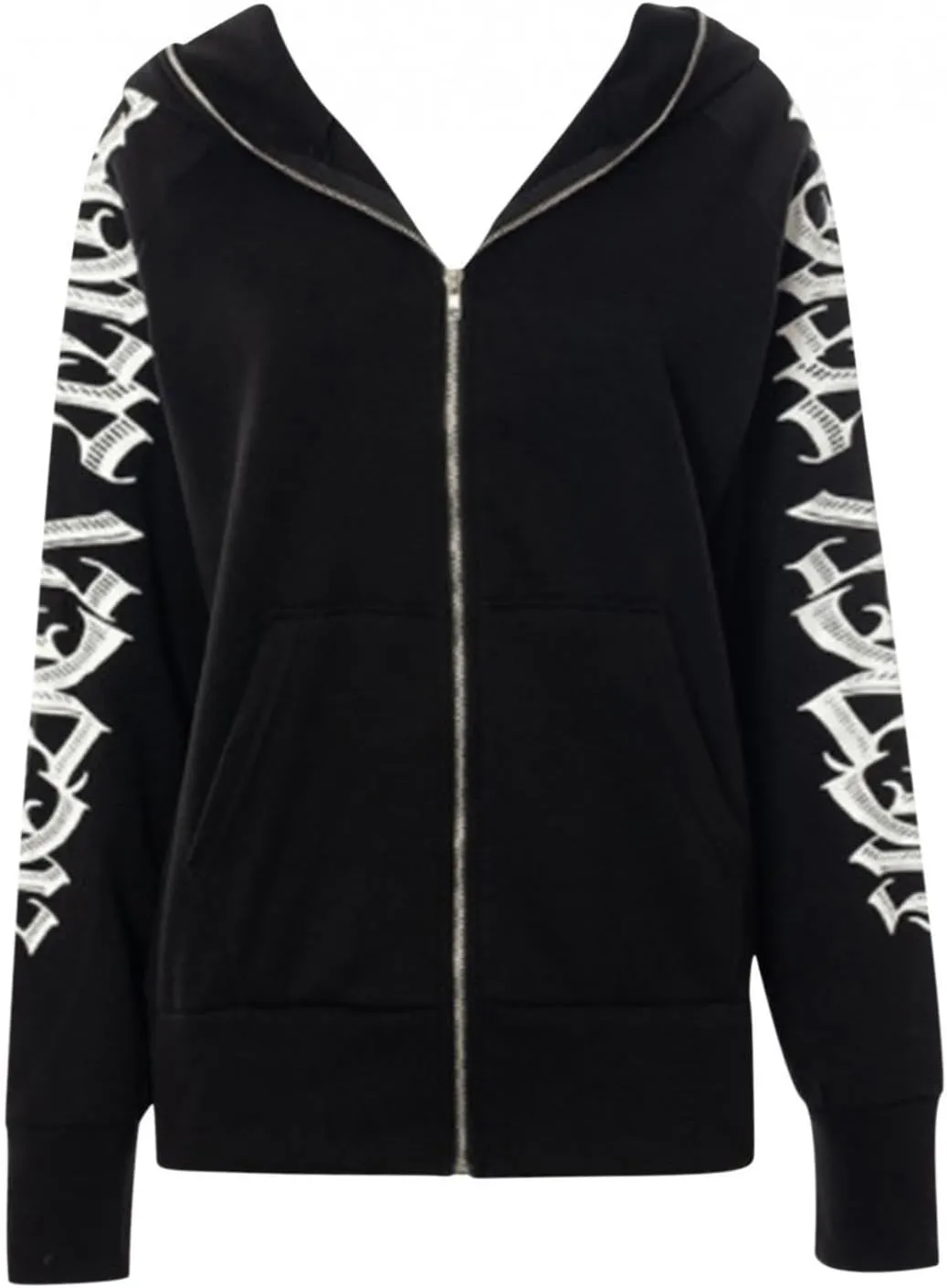 Y2K Hoodies for Women Full Zip Up Print Graphic Oversized Pockets Hooded Jacket 90s Long Sleeve Sweatshirt Loose Hoody Casual
